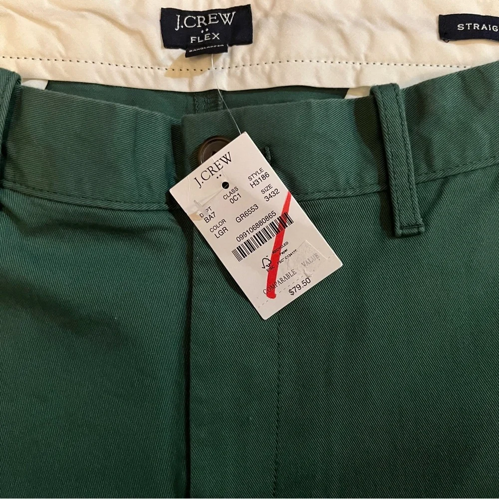 J. Crew Men's Green Pants size 34x32 new with tags.